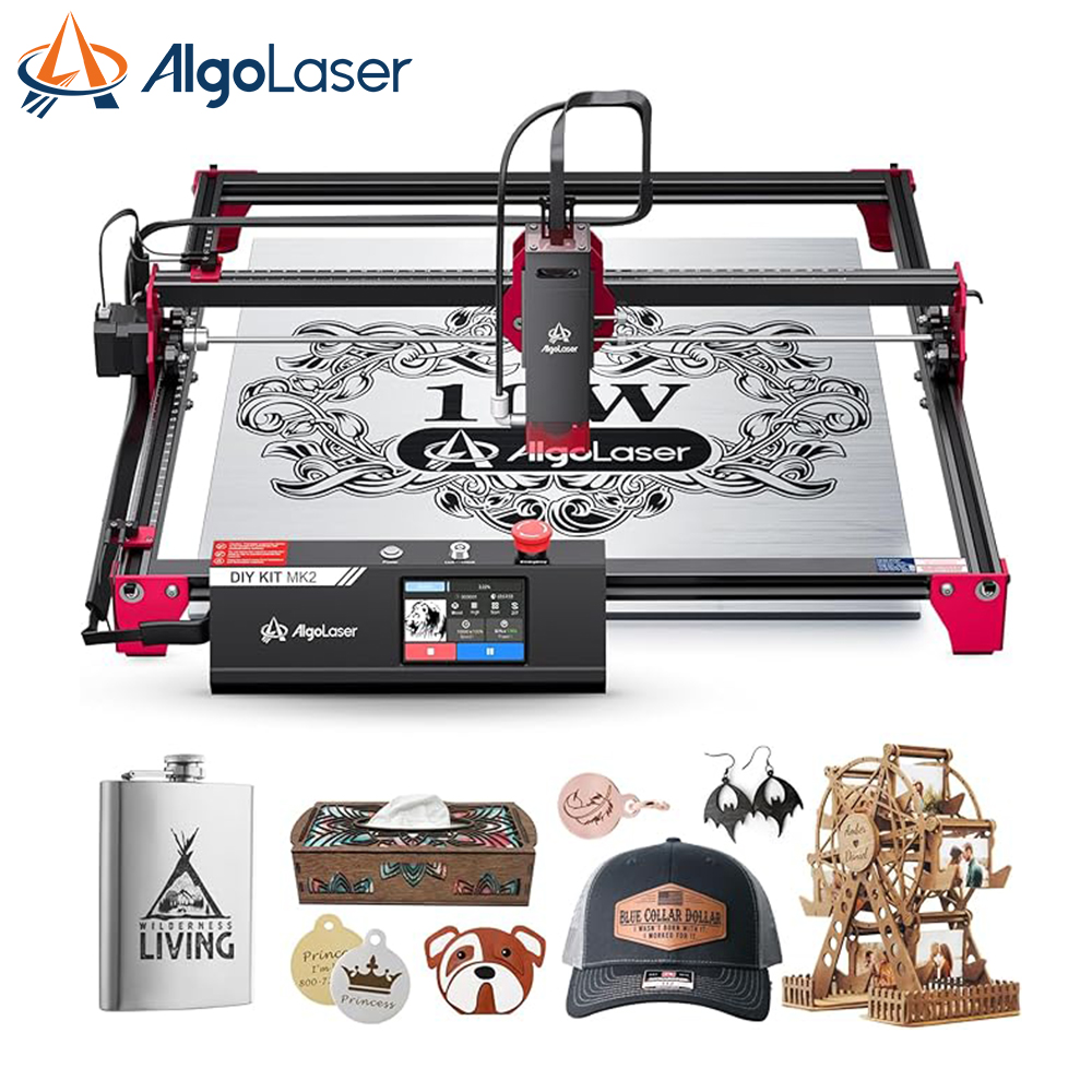 Industrial Laser Engraver For Metal - Algolaser-レーザー彫刻機,DIYキット,mk2,10W,高精度,スポット切断,3.5インチタッチスクリーン