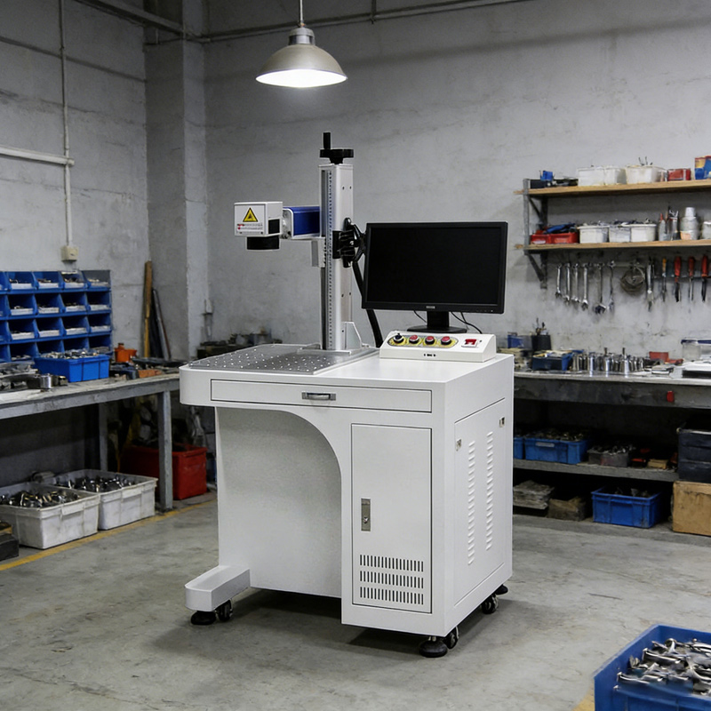 Industrial Laser Engraver For Metal - ファイバーレーザーマーキングマシン 50W CNC 空冷式金属彫刻ロータリーアタッチメント高精度工業用彫刻機 DXF/BMP/AI対応