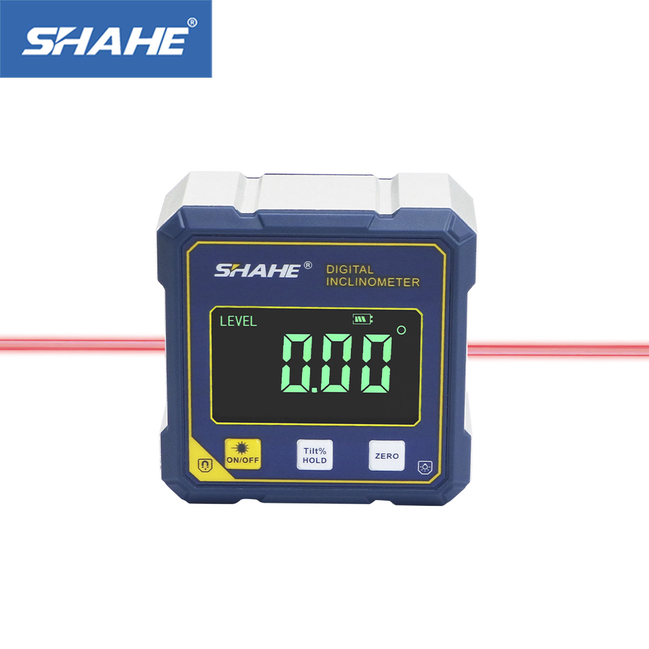 Industrial Laser Alignment - SHAHE ミニ分度器角度ゲージ傾斜計レベル測定ツールデュアルレーザー電子アングルキューブ 4 面磁石付き