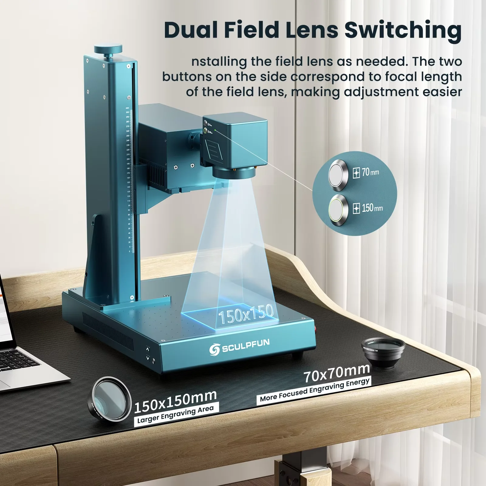Industrial Uv Laser Engraver - SCULPFUN V5 UVレーザー彫刻機。産業用グレードで、透明アクリル、金属、あらゆる素材に対応した3Dレリーフ彫刻が可能。