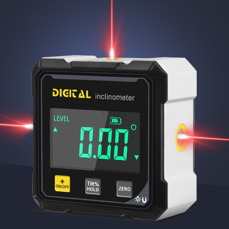 Industrial Laser Alignment - アップグレードされた3面リニアレーザー磁気電子角度計高精度デジタル傾斜計デジタルレベル傾斜ゲージツール