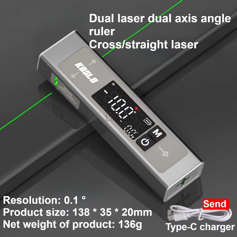 デュアルレーザーデジタル傾斜計ポータブル電子角度計レーザーレ - Industrial Laser Alignment のレビューと価格
