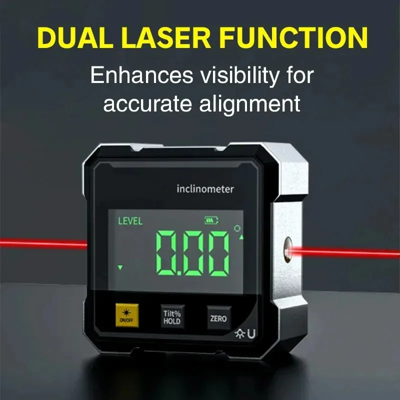大人気の両面磁気デジタル角度定規、レーザー電子分度器付き傾斜 - Industrial Laser Alignment のレビューと価格
