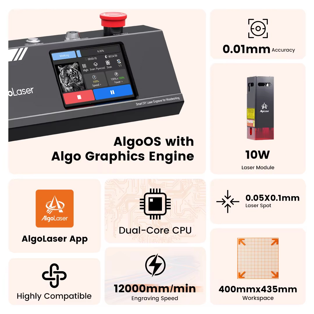 アルゴレーザー DIY テーブル 40*43cm CNC レ - Industrial Laser Engraver For Metal のレビューと価格