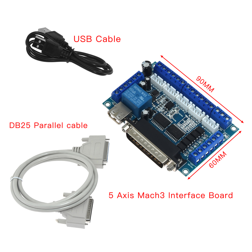 5軸cnc mach3コントローラー、USB、db25ケーブ - Breakout Board Mach3 のレビューと価格